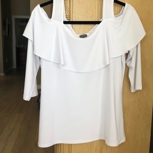 Clara Sun Woo Cold Shoulder Top White M